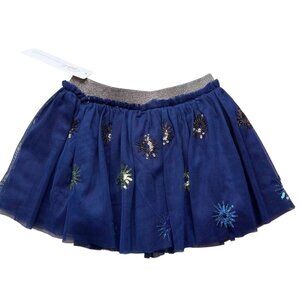 Peek New Navy Blue Tulle Sequins Star Skirt Size 2T